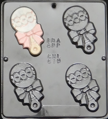 619 Baby Rattle Chocolate Candy Mold