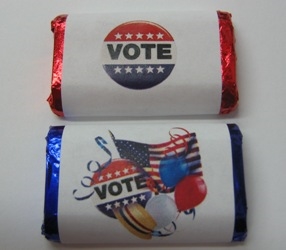 Vote Candy Vote Mini Candy Bar Wrapper (sticker) 1 1/2in. x 3 1/2in 2 designs 30 ...